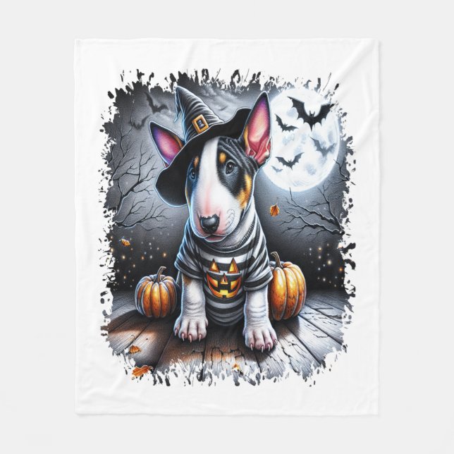 Manta Polar Bull Terrier Dog Halloween (Anverso)