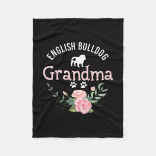 Manta Polar Bulldog Abuela Regalos A Mujeres Perro Cute Cherne