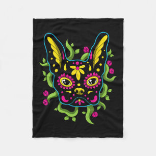 Manta Polar Bulldog Calavera Dia De Los Muertos Dogs