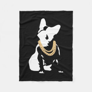 Manta Polar Bulldog con collar de oro