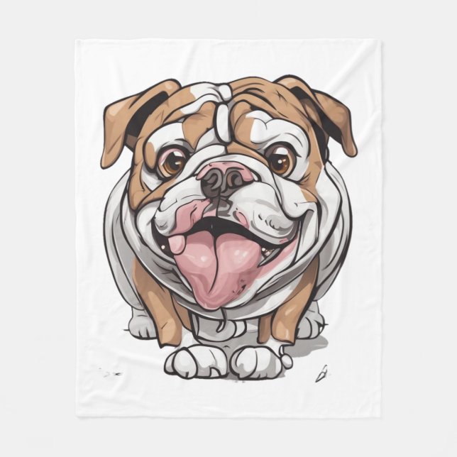 Manta Polar Bulldog feliz (Anverso)