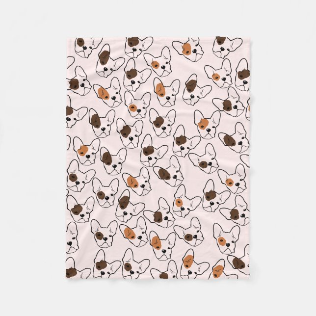 Manta Polar Bulldog francés abierto (Anverso)