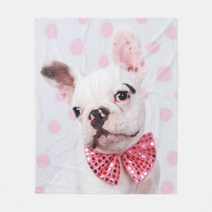 Manta Polar Bulldog francés con Bow Tie