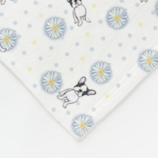 Manta Polar Bulldog francés Daisies Art Desk Mat