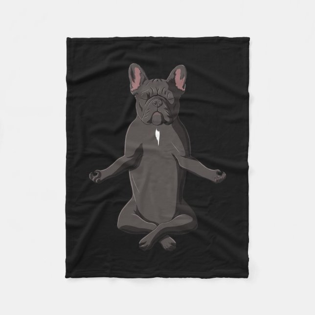 Manta Polar Bulldog francés del perro del yoga francés (Anverso)