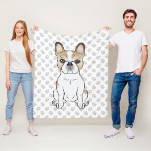 Manta Polar Bulldog francés Fawn Piebald / Perro de caricatura