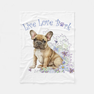 Manta Polar Bulldog Francés Floral