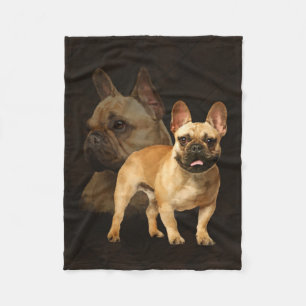 Manta Polar Bulldog francés - Frenchie - tela escocesa de