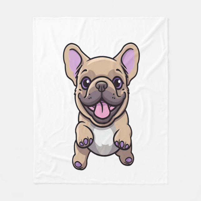 Manta Polar Bulldog francés Lilac (Anverso)