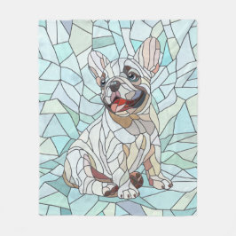 Manta Polar Bulldog francés lindo Cachorro - mosaico pastel