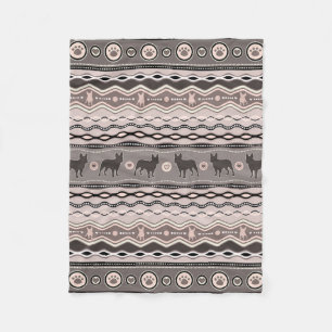 Manta Polar Bulldog francés - modelo decorativo en pasteles