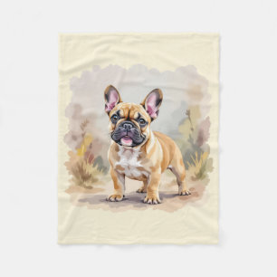 Manta Polar Bulldog Francés Perro Frenchie Lindo Color Canela