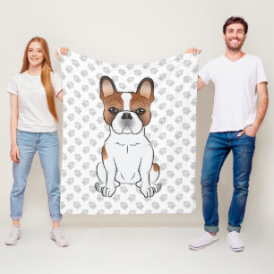 Manta Polar Bulldog Francés Piebald Rojo Perro de Dibujos Anim