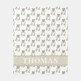 Manta Polar Bulldog Inglés Personalizado (Atigrado)