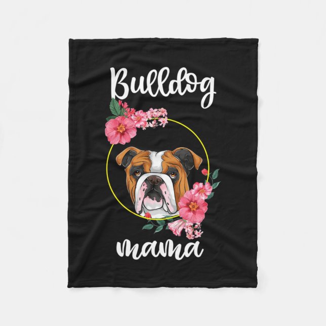 Manta Polar Bulldog Mama Floral (Anverso)