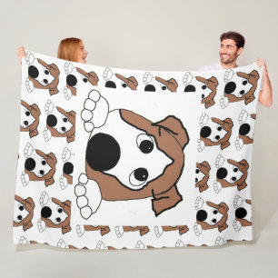 Manta Polar bulldog personalizado de observación roja y blanca