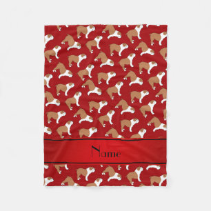 Manta Polar Bulldog rojo conocido personalizado