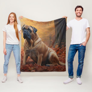 Manta Polar Bullmastiff en Otoño Hojas Caídas Inspiran