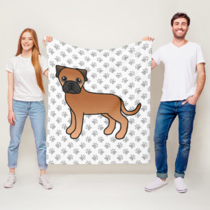 Manta Polar Bullmastiff Rojo Perro de Dibujos Animados Lindo &