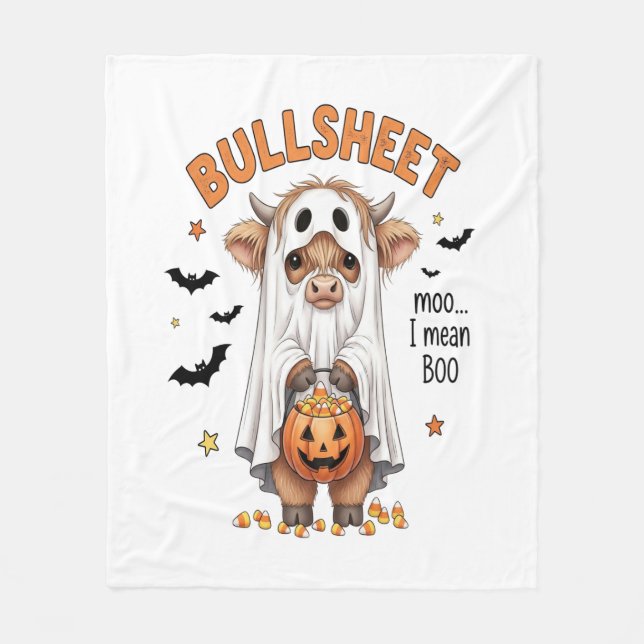 Manta Polar Bullsheet Highland Cow Funny Ghost (Anverso)