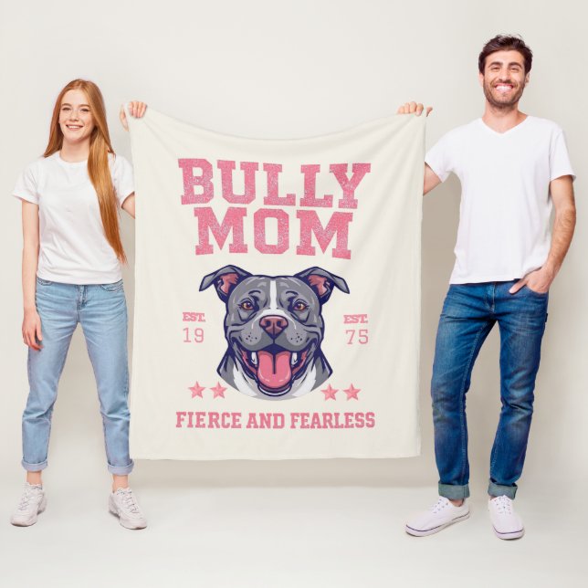 Manta Polar Bully Dog Mom - Fierce Fearless Pit Bull Soft Cozy (In situ)