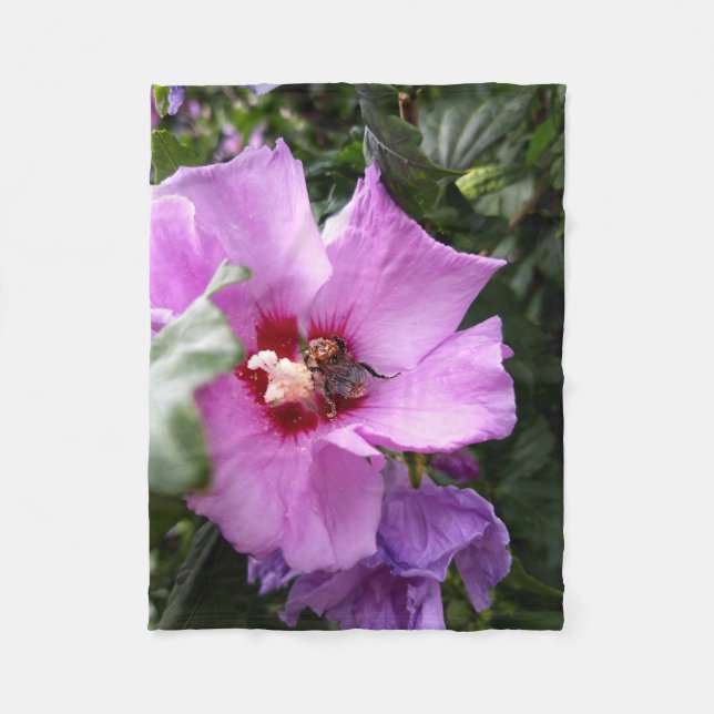 Manta Polar Bumblebee en la flor de Hibiscus (Anverso)