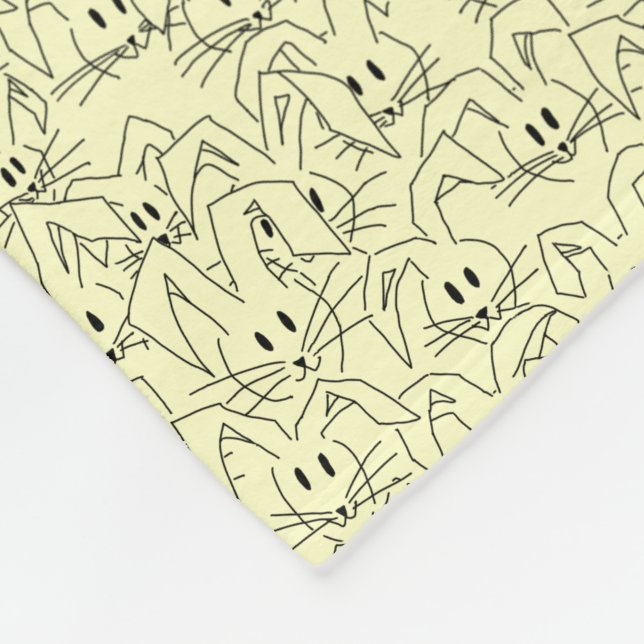 Manta Polar Bunches de Bunnies en amarillo - sin costuras. (Esquina)