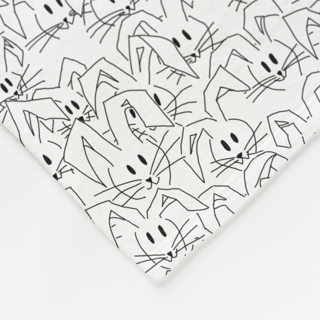 Manta Polar Bunches de Bunnies en blanco - sin costura. (Esquina)