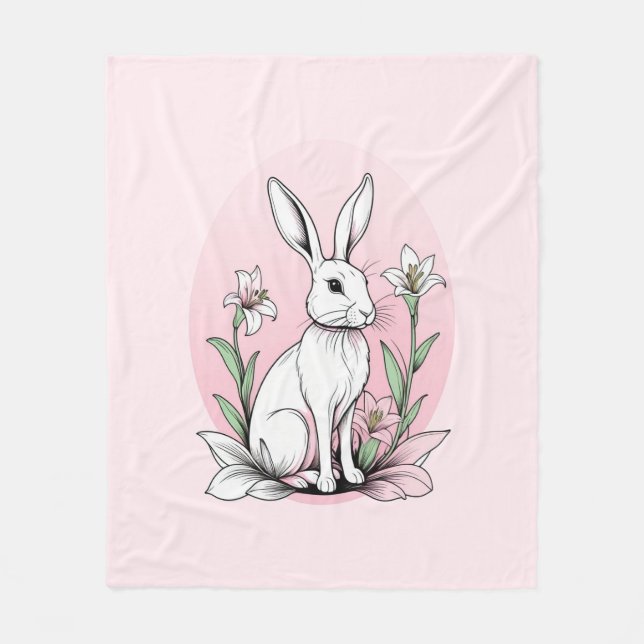 Manta Polar Bunny and Lilies (Anverso)