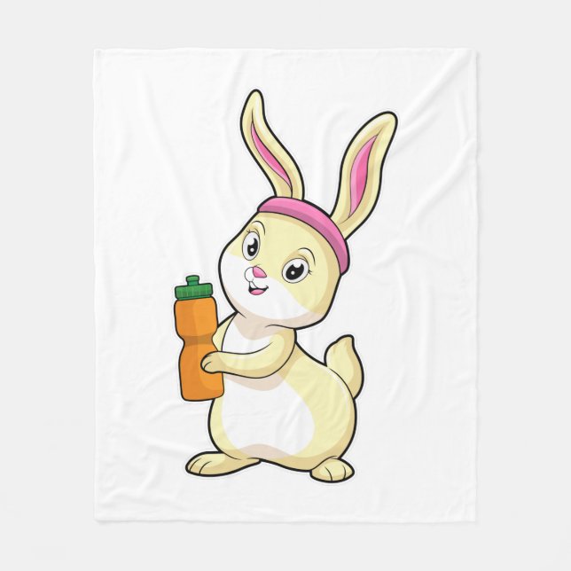 Manta Polar Bunny at Fitness con botella de bebida (Anverso)