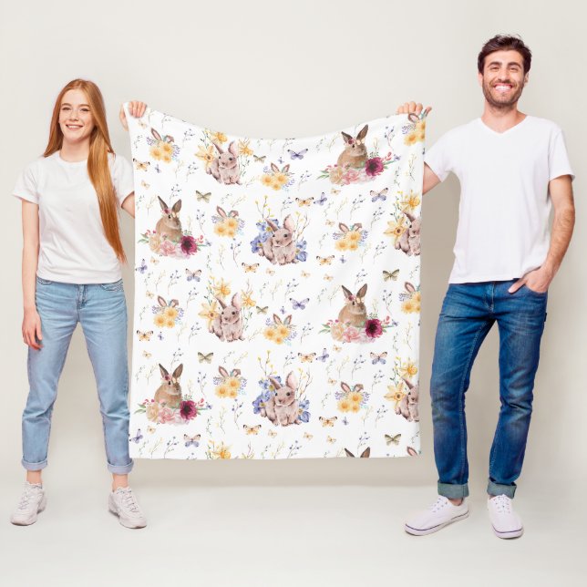 Manta Polar Bunny celebra el Día de Pascua con mariposas envue (In situ)