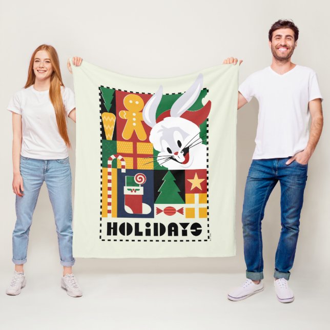 Manta Polar BUNNY™ Holidays Badge de LOONEY TUNES™ BUGS BUNNY™ (In situ)