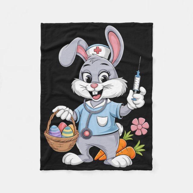Manta Polar Bunny Nurse Easter Day Stethoscope Rabbit Scrub To (Anverso)