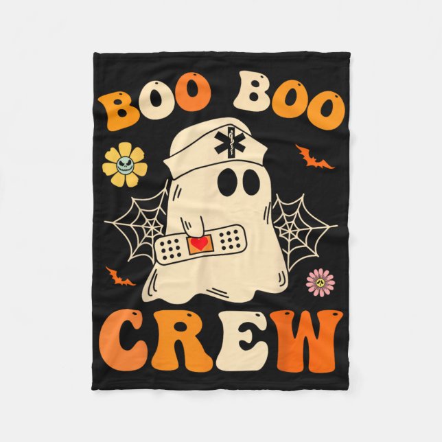 Manta Polar Buo Boo Crew Enfermera Camisa Graciosa Fantasma Re (Anverso)