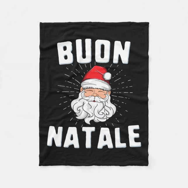 Manta Polar Buon natale christmasitaly santa babbo italiano (Anverso)