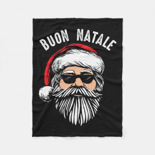 Manta Polar Buon natale italiano santa claus babbo christa div