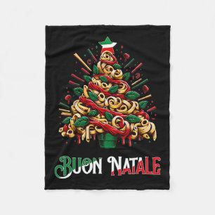 Manta Polar Buon natale pasta italiana navidad árbol de navida