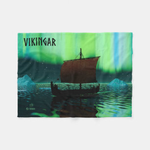Manta Polar Buque Viking Y Luces Del Norte