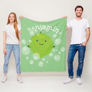 Manta Polar Burbujas de cal verde suave ilustracion personaliz