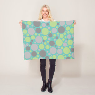 Manta Polar Burbujas grises y verdes modernas