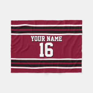 Manta Polar Burgundy Black Whats Team Jersey Personalizado Nom