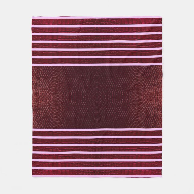 Manta Polar Burgundy Exotic Faux Snake Leather Linear Stripe (Anverso)