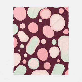 Manta Polar Burgundy Pink Mint Organic Blob Pattern Abstract