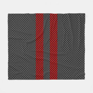 Manta Polar Burgundy Red Carbon Style Carreras Stripes Decorac