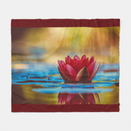 Manta Polar Burgundy Red Water Lily Reflection