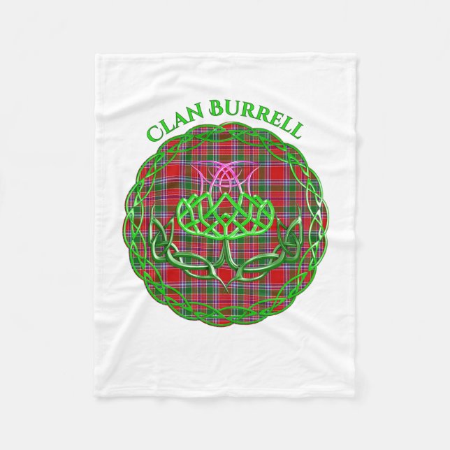 Manta Polar Burrell Scottish Tartan Celtic Thistle (Anverso)