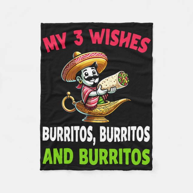 Manta Polar Burrito de comida mexicana gracioso Cinco de Mayo (Anverso)
