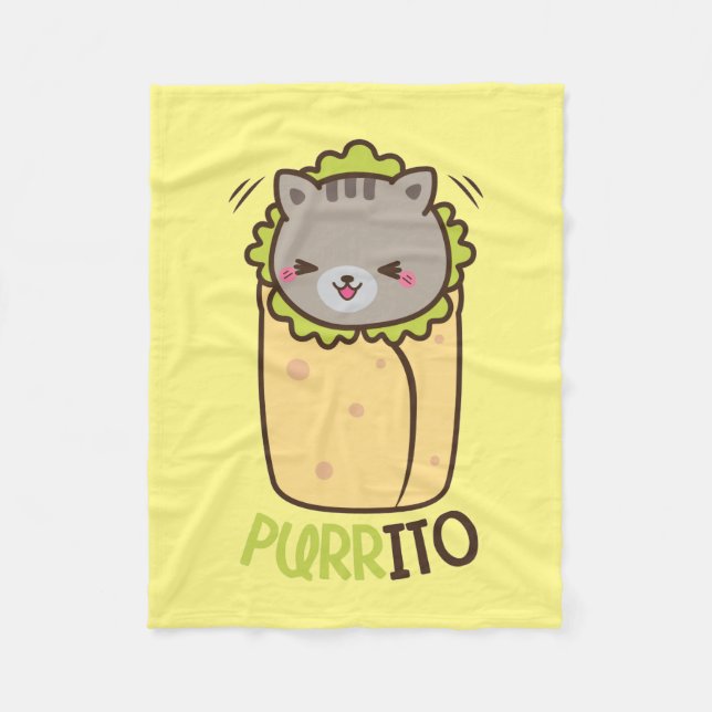 Manta Polar Burrito del gatito de Purrito (Anverso)