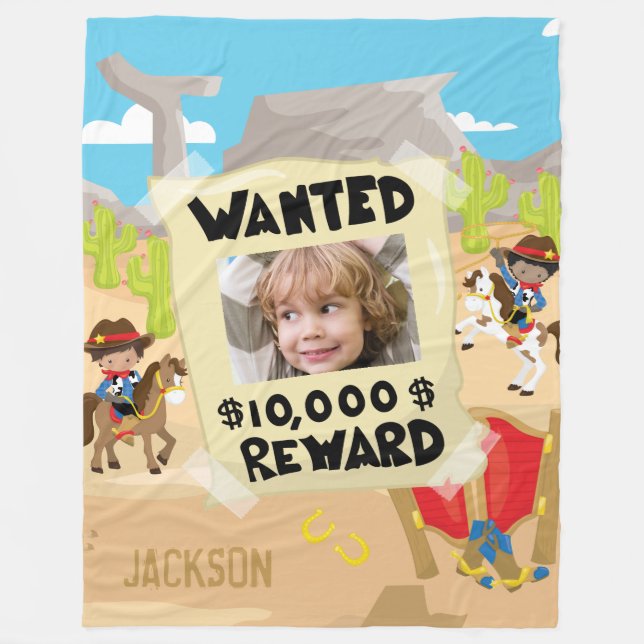 Manta Polar Buscador con foto y nombre, niño pequeño (Anverso)