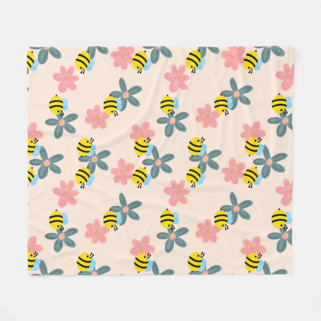 Manta Polar Busy Bees Fleece Blanket (Frente (Horizontal))